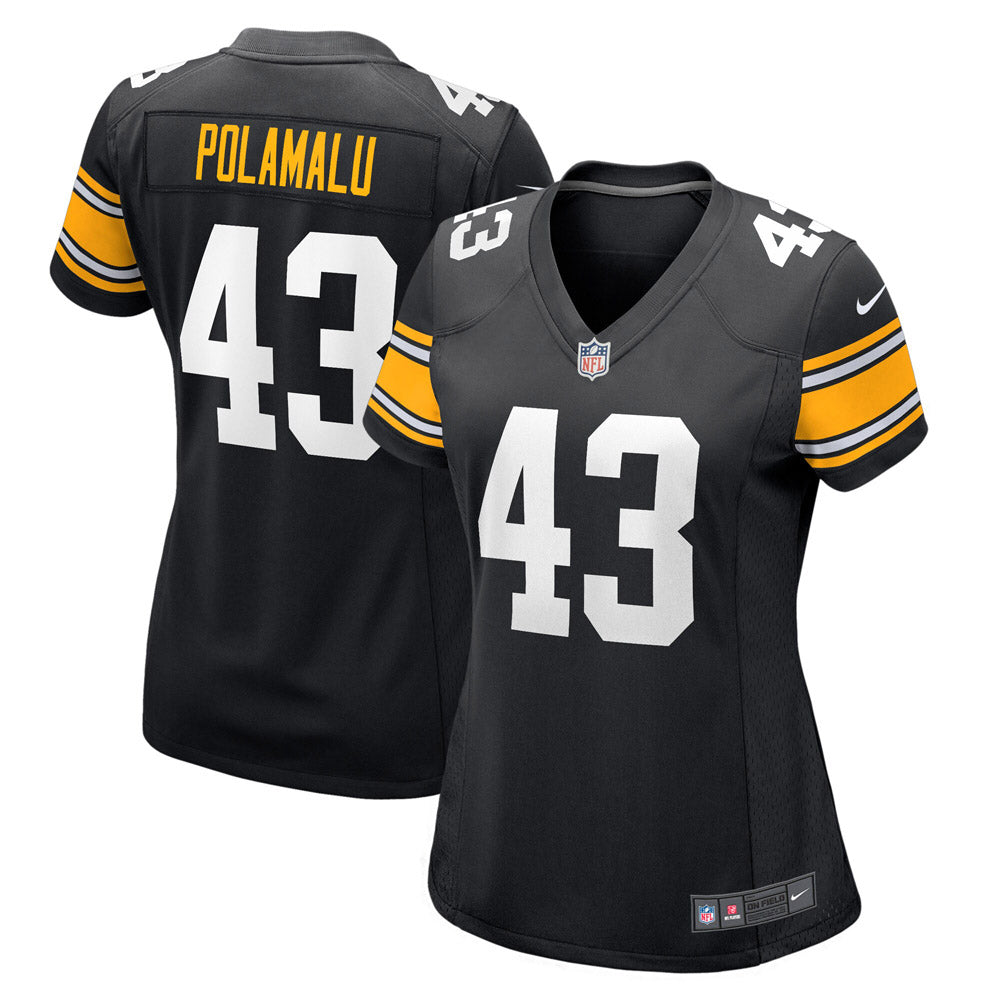 Women's Pittsburgh Steelers Troy Polamalu Retired Player Jersey Black