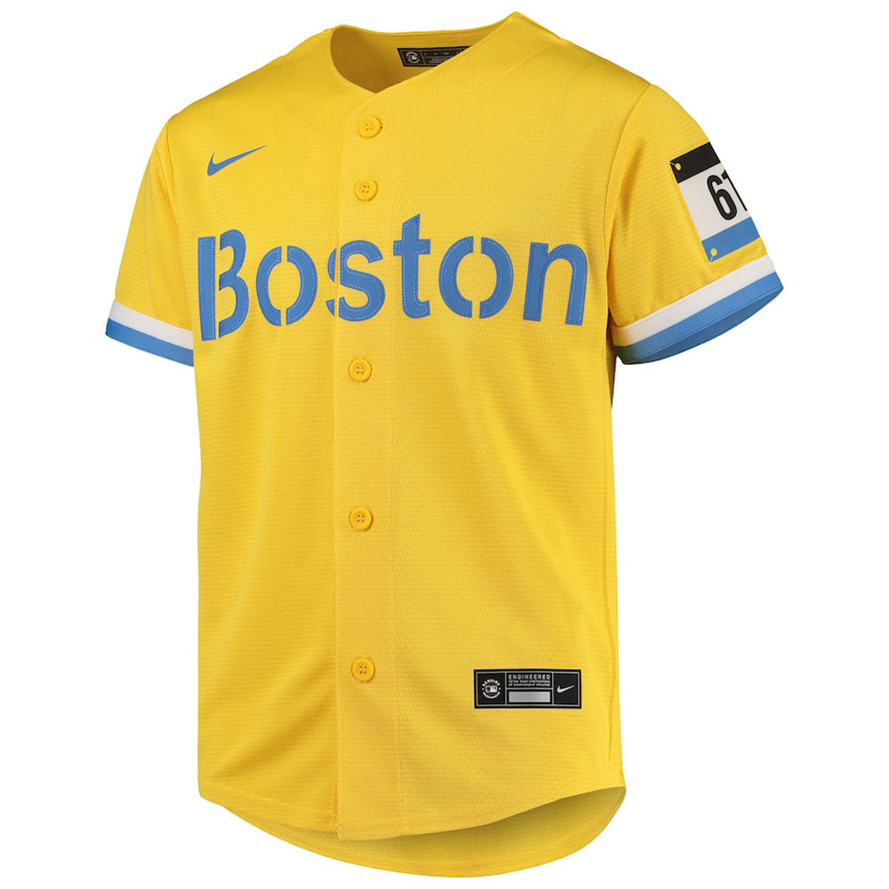 Youth Boston Red Sox Enrique Hernandez City Connect Replica Jersey - Gold